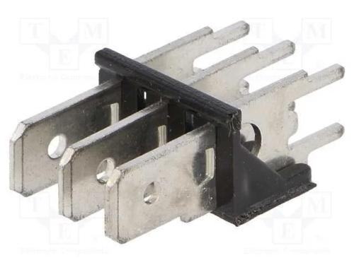 Conetor: Listel de Conectores, 6,3mm, 0,8mm, Tht, Latão, Estanhado