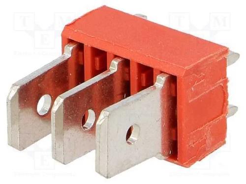 Conetor: Listel de Conectores, 6,4mm, 0,8mm, Tht, Aço, Estanhado