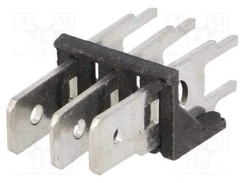 Conetor: listel de conectores, 6,3mm, 0,8mm, THT,.