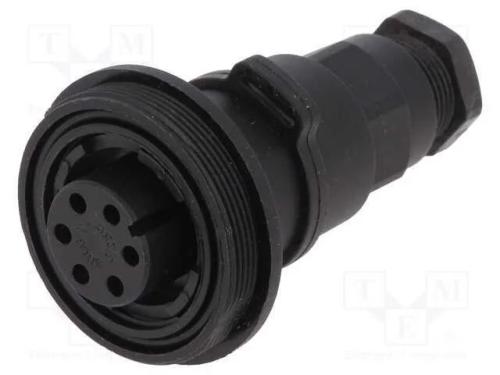 Conector: redondos, ficha, fêmea, PIN: 6, rosca e.