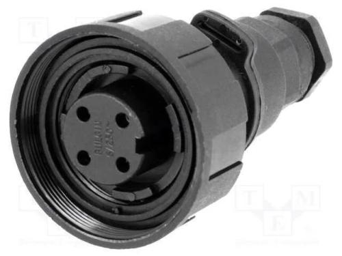 Conector: redondos, ficha, fêmea, PIN: 4, rosca i.