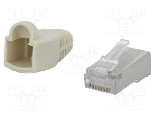 Ficha, RJ45, PIN: 8, Cat: 5e, blindadas,com prote.