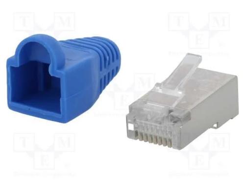 Ficha, RJ45, PIN: 8, Cat: 5e, blindadas,com prote.