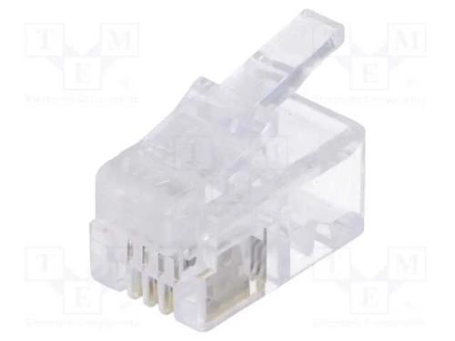 Ficha, Rj10, Pin: 4, Não Blindados, Dourado, Sistema: 4p4c, com Cabo