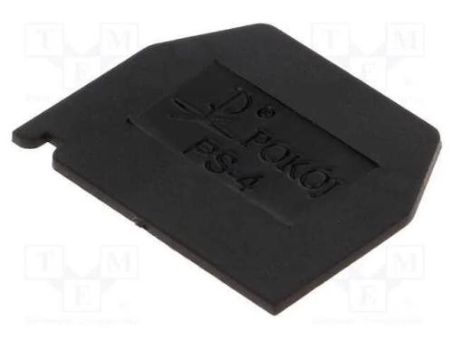 Placa extrema, preta, Larg: 1mm, poliamida, -25÷1.