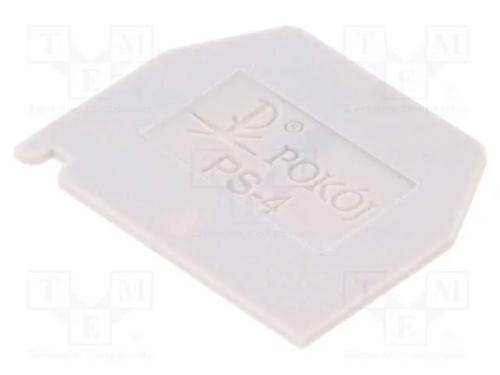 Placa extrema, cinzenta, Larg: 1mm, poliamida, -2.
