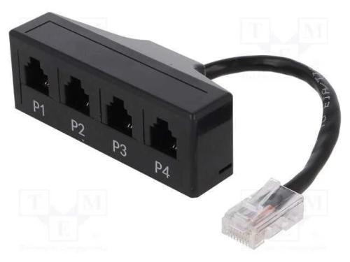 Divisor, Tomada RJ x4,RJ45 ficha