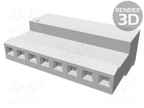 Ficha, fio-placa, fêmea, PIN: 8, 2,54mm, IDC, com.