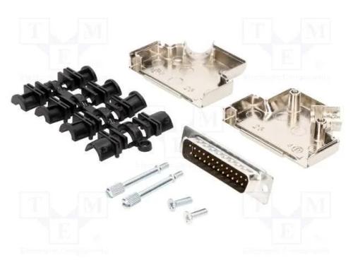 D-Sub, PIN: 25, ficha, macho, angulares 45, solda.