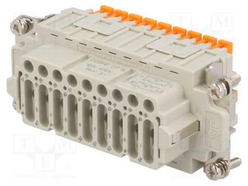 Conector: HDC, fêmea, CDSH, PIN: 27, 27+PE, taman.