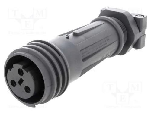 Conector: redondos, ficha, fêmea, PIN: 3, rosca e.
