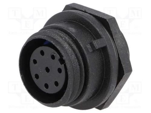 Conector: redondos, tomada, fêmea, PIN: 8, sem co.