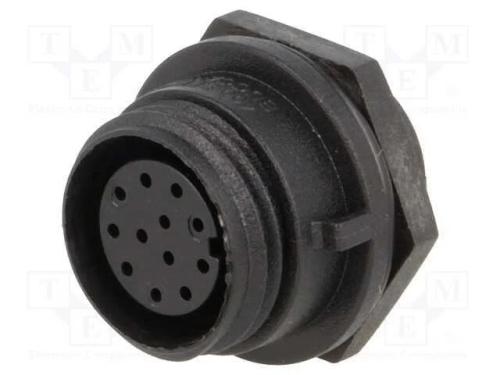 Conector: redondos, tomada, fêmea, PIN: 12, sem c.