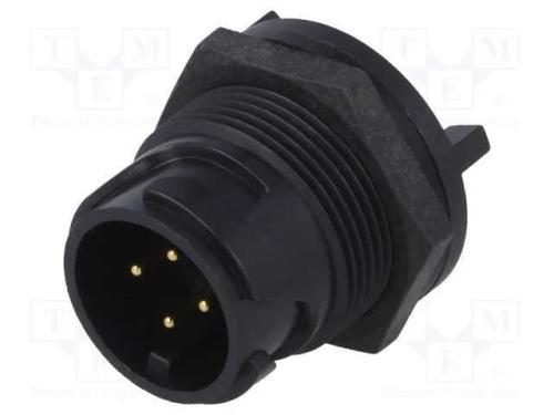 Conector: redondos, tomada, macho, PIN: 4, Buccan.