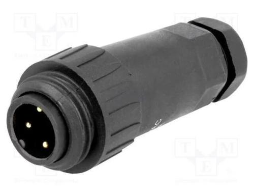 Ficha, Wa22, Macho, Pin: 4, 3+Pe, Ip67, 9&divide;10,5mm, 16a, 400v, Dourado
