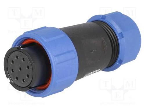 Ficha, SP21, fêmea, PIN: 9, IP68, 7÷12mm, 5A, sol.