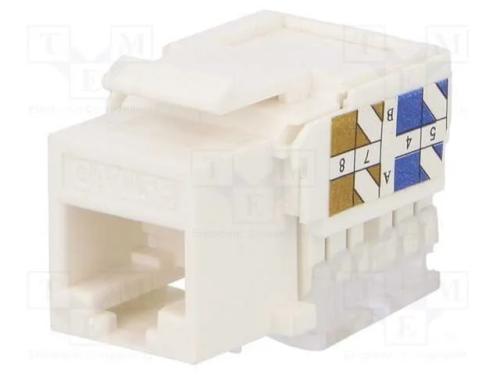 Tomada, RJ45, PIN: 8, Cat: 5e, Keystone,não blind.
