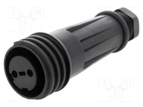 Conector: redondos, ficha, fêmea, PIN: 2, rosca e.