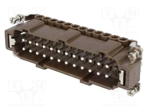 Conector: HDC, macho, 180 C, 24+PE, tamanho 104.2.