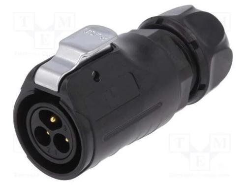 Conector: Redondos, Ficha, Tamanho 20, 02, Macho, Pin: 3, com Trinco