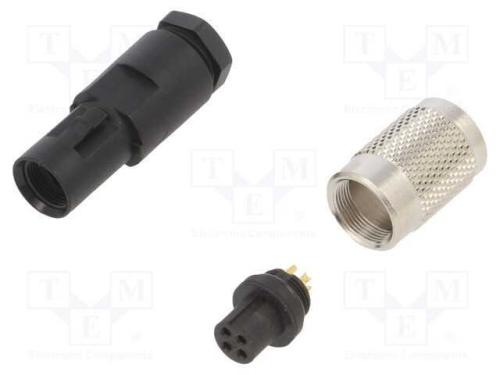Conector: M9, Ficha, 712, Fêmea, Pin: 4, Rosca Interna,Torcidos