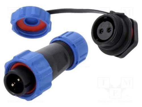 Conector: Redondos, Macho + F&ecirc;mea, Pin: 2, 5a, Ip67, 500v, Solda