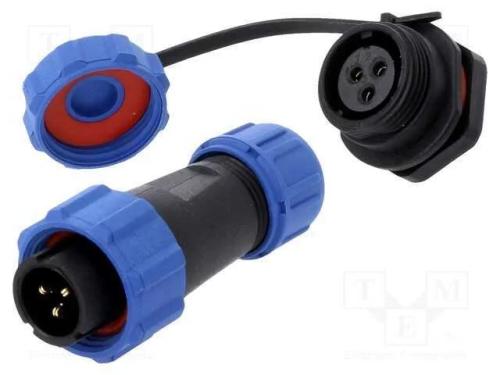 Conector: Redondos, Macho + F&ecirc;mea, Pin: 3, 5a, Ip67, 500v, Solda