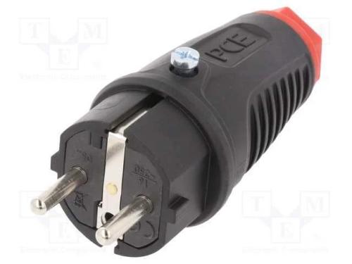 Conector: de alimentação, macho, ficha, 2P+PE, 25.
