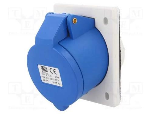 Conector: de alimentação, tomada, fêmea, 32A, 400.