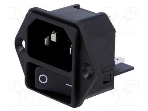Conector: de alimentação, tomada, macho, 12A, 250.