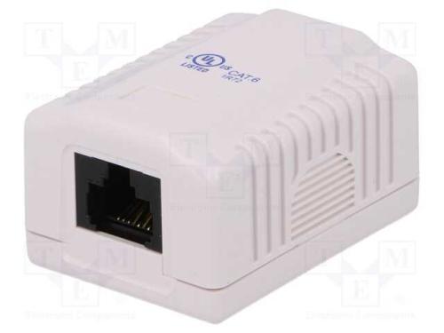 Tomada, RJ45, PIN: 8, Cat: 6, não blindados,indiv.