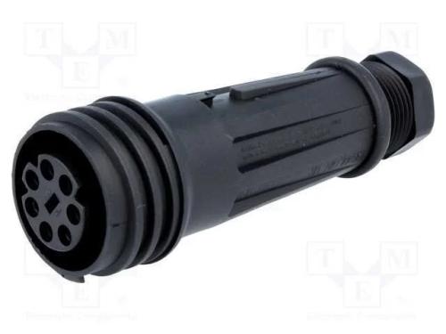 Conector: redondos, ficha, fêmea, PIN: 7, rosca e.