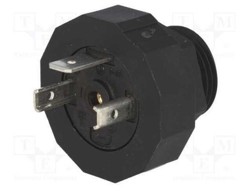 Conector: de Válvulas, Tomada, Formato A, 18mm, Macho, Pin: 3, 16a