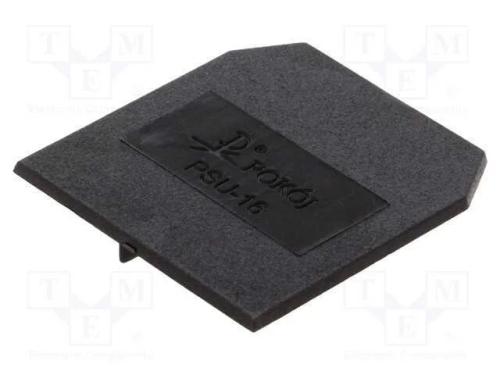 Placa extrema/ de separação, preta, Larg: 1,5mm, .