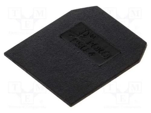 Placa extrema/ de separação, preta, Larg: 1mm, po.