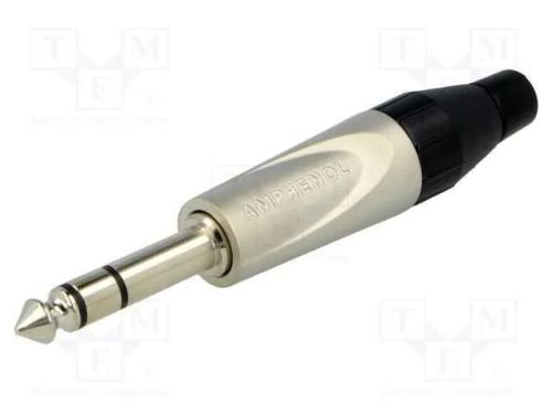 Ficha, Jack 6,3mm, Macho, Stereo, Faixas: 3, Simples, com Cabo