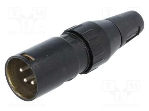 Ficha, Xlr, Macho, Pin: 4, Simples, com Cabo, Solda, Contatos: Latão