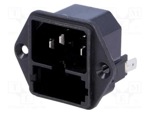 Conector: de alimentação, tomada, macho, 10A, 250.