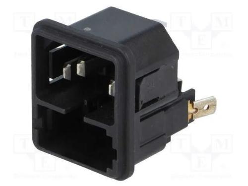 Conector: de alimentação, tomada, macho, 10A, 250.