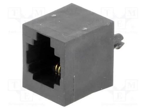 Tomada, RJ12, PIN: 6, Sistema: 6p6c, THT, simples