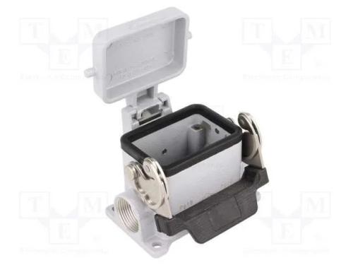 Conector: HDC, tamanho 44.27, com tampa, Bloqueio.