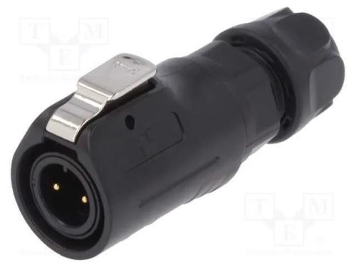 Conector: Redondos, Ficha, Tamanho 12, 02, Macho, Pin: 2, com Trinco