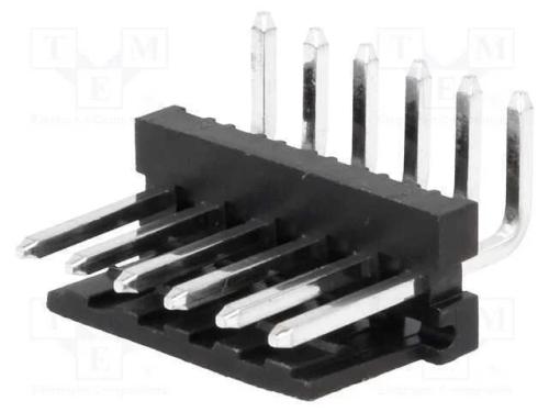 Tomada, fio-placa, macho, PIN: 6, 3,96mm, THT, MA.