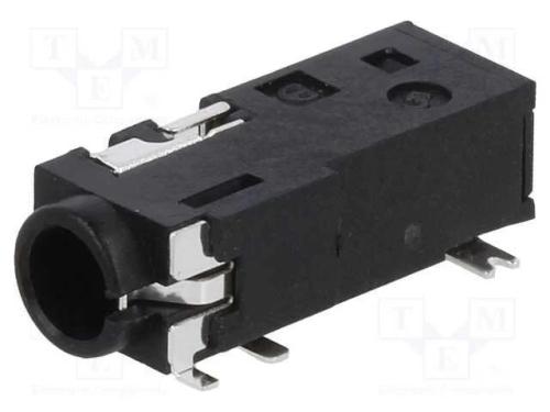 Tomada, Jack 3,5mm, Fêmea, Stereo,Com Interruptor Duplo, Smt