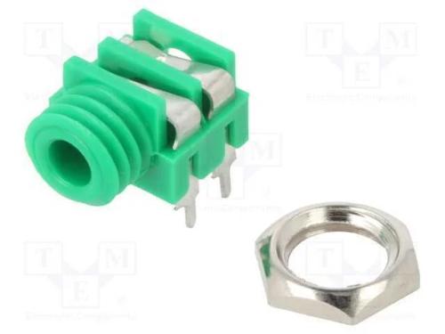 Tomada, Jack 3,5mm, Fêmea, Mono, Faixas: 2, Angulares 90, Tht, S6