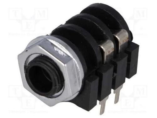 Tomada, Jack 6,3mm, Fêmea, Mono,Altas, Faixas: 2, para Painel, Tht