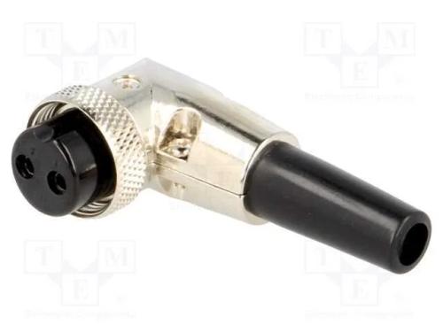 Ficha, de Microfone, Fêmea, Pin: 2, com Cabo, Angulares 90, 6mm