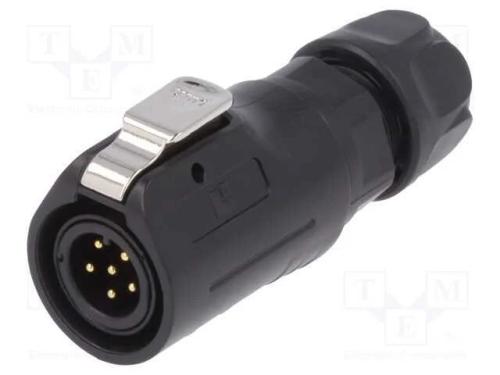 Conector: Redondos, Ficha, Tamanho 12, 02, Macho, Pin: 6, com Trinco