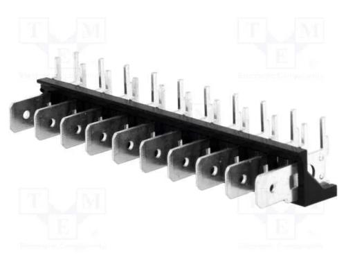 Conetor: Listel de Conectores, 6,3mm, Tht, 250v, Angulares 90