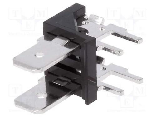 Conetor: Listel de Conectores, 6,3mm, Tht, 250v, Angulares 90